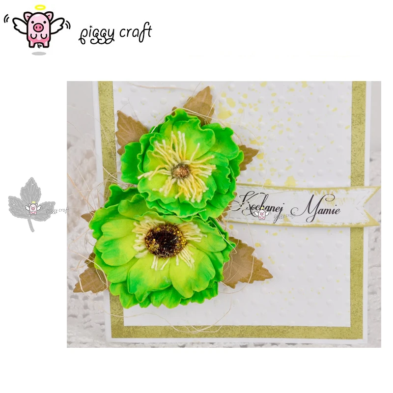 

Piggy Craft metal cutting dies cut die mold New Leaf card decoration Scrapbook paper craft knife mould blade punch stencils dies