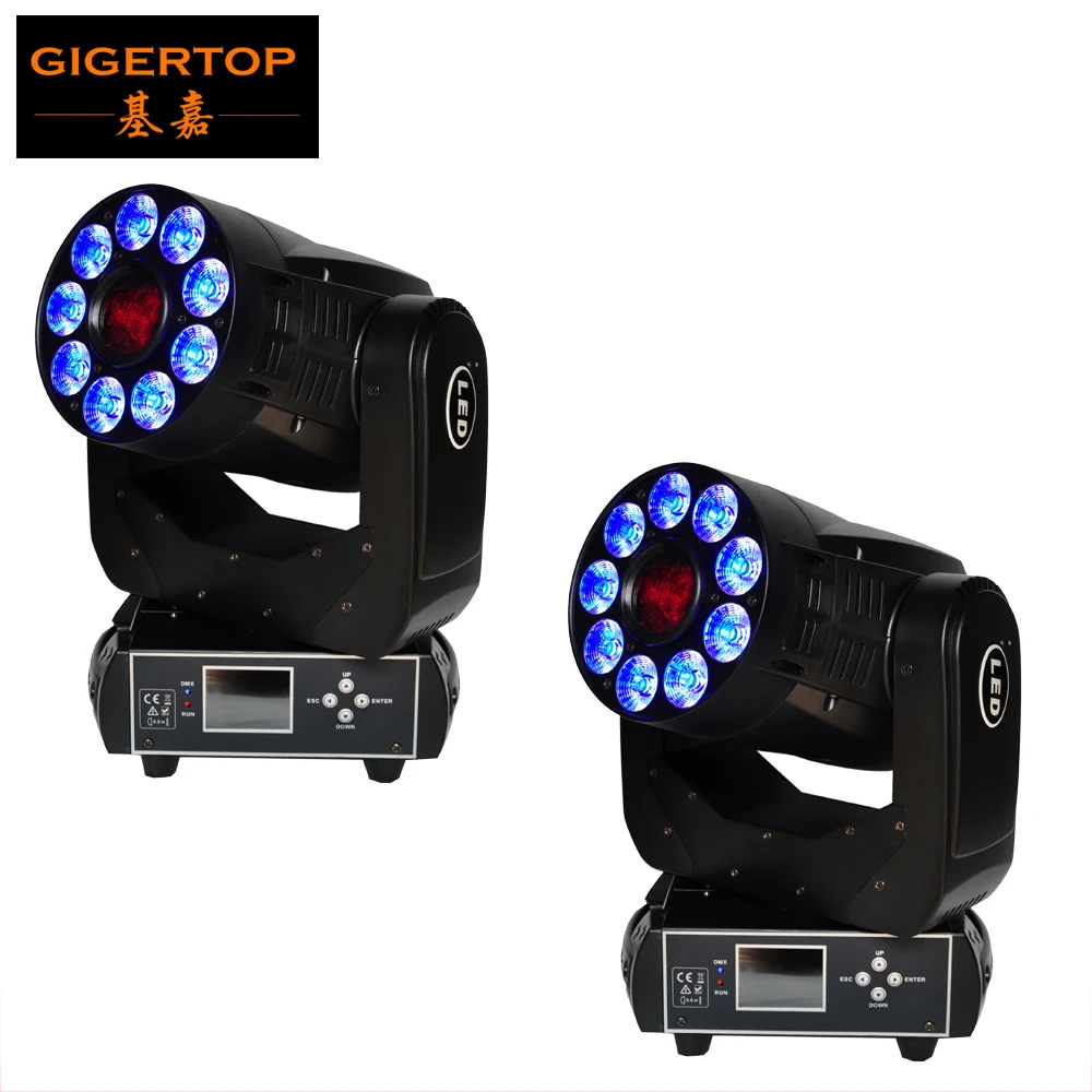 Freeshipping 2 Unit 1*75W+9*12W Led Moving Head Light Focus Function 3 Facet Prism Stage Washer Lighting DMX512 Move Lights | Лампы и