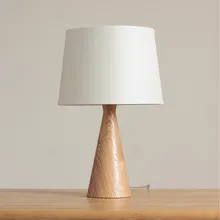 Конический стол из массивной древесины лампа простая ретро гостиная спальня прикроватная лампа