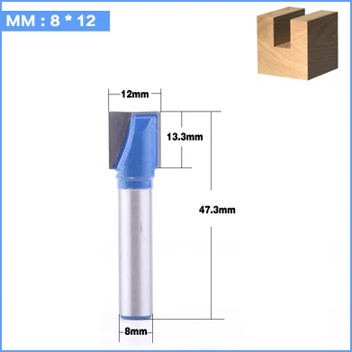 8 мм хвостовик очистки нижней гравировки твердого бит карбида фреза Деревообрабатывающие инструменты ЧПУ фреза Концевая фреза для древесины плоская дверь - Длина режущей кромки: 8mm X 12mm
