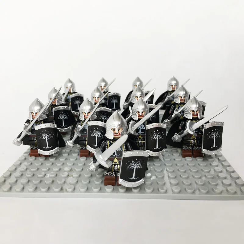 

2019 new Lord of the rings Gondor Soldiers Knights with Spear using as Custom block parts toys for children