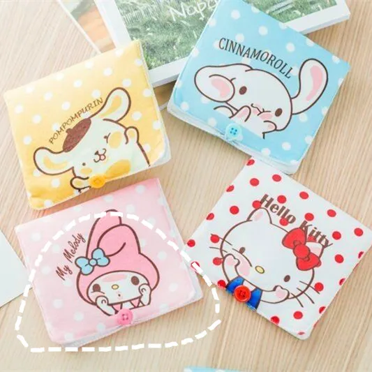 

Hot Sale1pcs Cute Plush Doll My Melody Cinamoroll Cotton Sanitary Napkin Storage Bag Doll For Girl Gifts