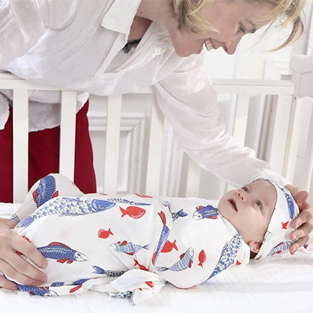 Kidlove 2 шт. детское Хлопковое одеяло и шляпа с принтом