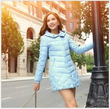 Europe New Fashion Women White duck down Down jacket Elegant Hooded Slim Big yards Coat Thick Super Warm Medium long Coat G2183