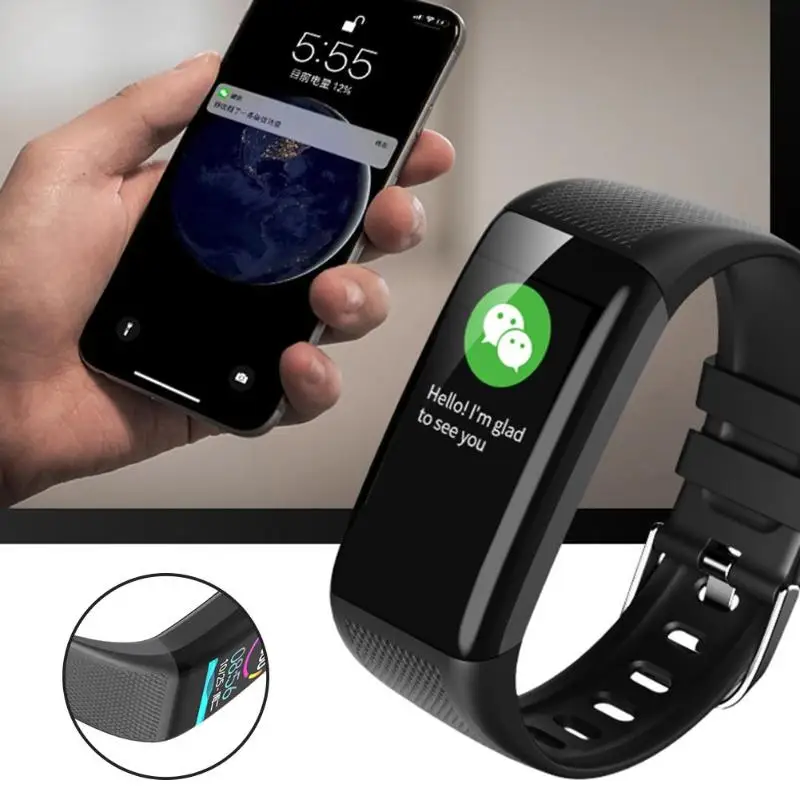ALLOYSEED Smart Bluetooth браслет C20 Smart Band 1,14 дюйма Экран спортивный Напульсник браслет Фитнес трекер
