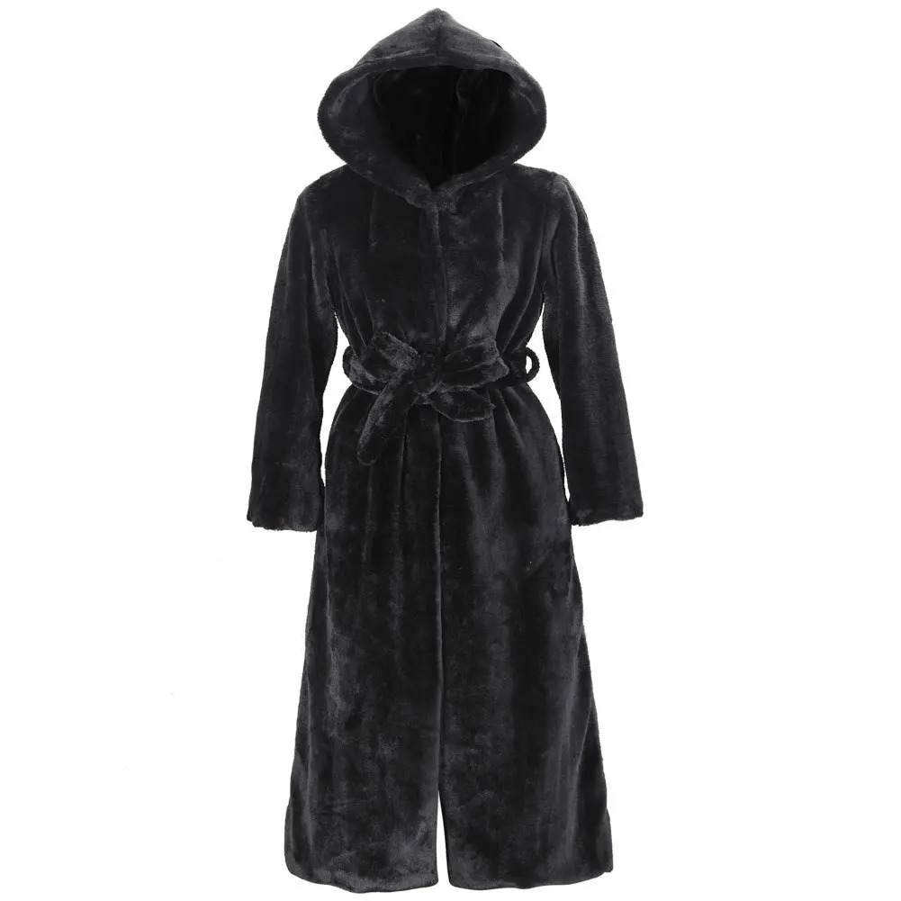 Winter Warm Hooded Large Size Medium Length Solid Color Fur & Faux Fur Women 2018 New Casual Long Sleeve Women Fur Coat Jacket