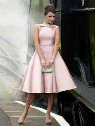 Атласные розовые Кристалл Короткие юбки платья выпускного вечера 2018 vestido марсала paolo Себастьян бирюзовый вечерние платья подружек невесты