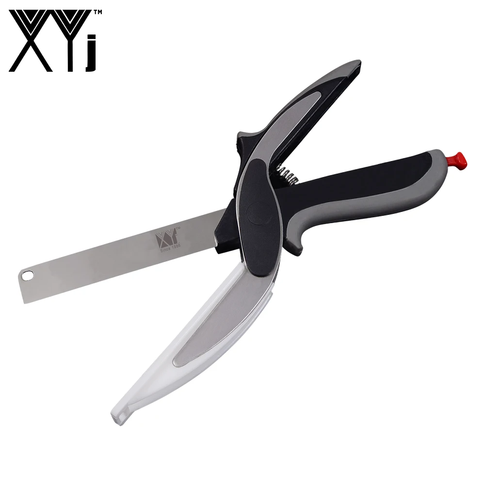 

XYj Brand High Quality Stainless Steel Blade Clever Cutter PP + ABS Handle Kitchen Scissor New Coming Multifunction Cutter Shear