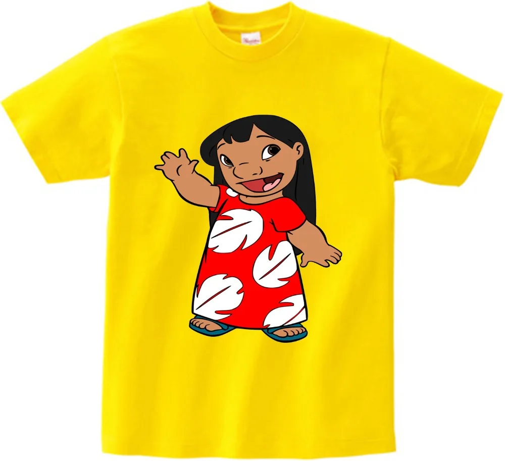 Lilo& Stitch/детская футболка г. летние топы, футболка детская футболка Милая футболка с рисунком для мальчиков и девочек повседневные футболки для малышей, От 2 до 13 лет NN