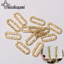 Zinc Alloy Golden Geometry Oval Shape Charms Connector 7*18mm For DIY Fashion Jewelry Earrings Making Finding Accessories