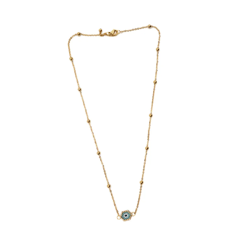 

JOYE Classic Turkish Religious Totem Jewelry Blue Evil Eye Necklace Miyuki Seed Beads Women's Necklace Hand-woven Long Necklaces
