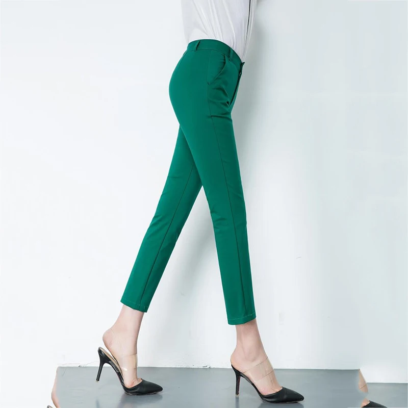 

15 colors plus size S-4XL Women's casual work Pencil Pants 2018 New Elegant trousers women elastic slim office leggings pants