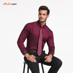 Andrecarr бамбуковое волокно мужские рубашки окружающей среды платье рубашка слегка эластичная ткань привлекательная camisa social masculina