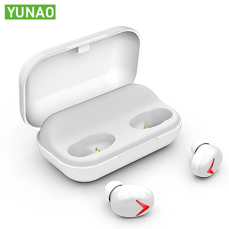YUNAO TWS беспроводные Bluetooth наушники сенсорные ln ear спортивные зарядная коробка