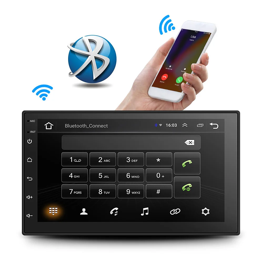 Pumpkin 7/" Android 8.0 32GB 2 Din Car Radio Stereo GPS Bluetooth TouchScreen USB