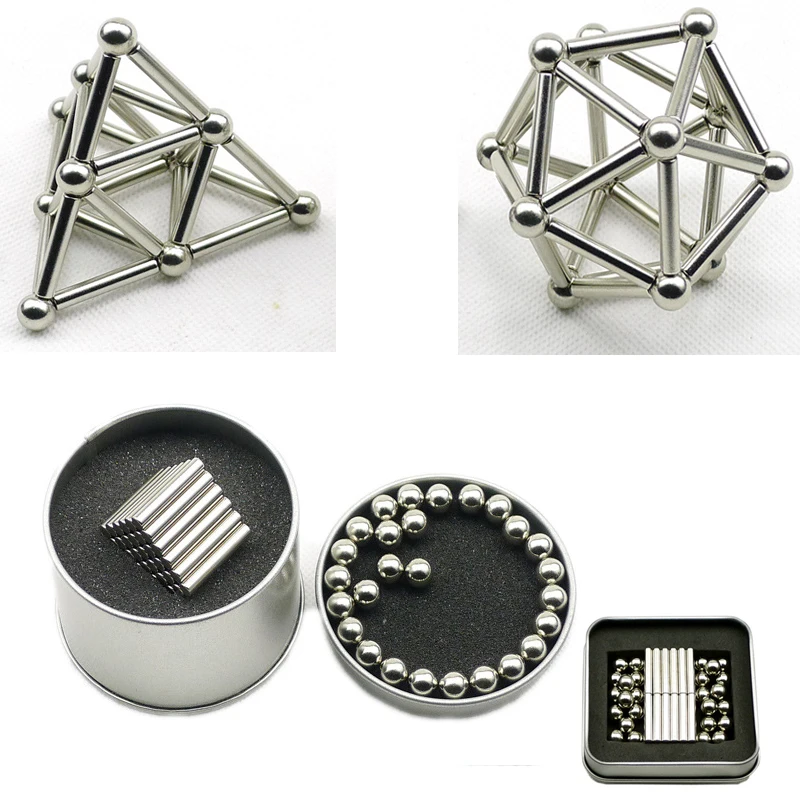 

68 Pcs Mini DIY Building Blocks Magnet Construction Magnetic Stick and Balls Product puzzle Toy, Brain Training and Learning.