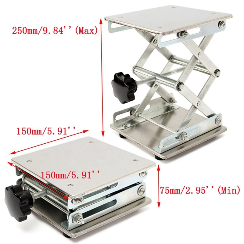 150 x 150Mm Stainless Steel Adjustable Laboratory Support Table Holder Laboratory Lifter