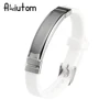 ALIUTOM New Fashion Stainless Steel Silicone Geometrical Bracelet Bracelet Rubber Men's Bracelet Bangle ► Photo 2/6