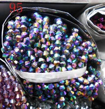 FLTMRH Sale Green Purple 6mm 48PCS Bicone Austria Crystal Beads charm Glass Beads Loose Spacer Bead for DIY Jewelry Making