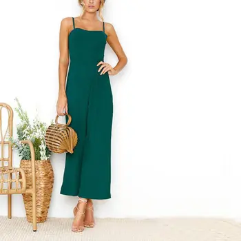 

Fashion Elegant Women Jumpsuits Sexy Sleeveless Zipper Bodycon Rompers for Office Lady