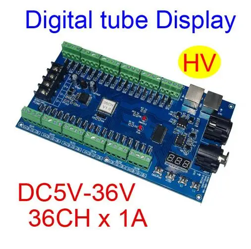 

best price 1 pcs DC5V-36V 36 channel 12 groups dmx512 decoder led controller for led strip lights