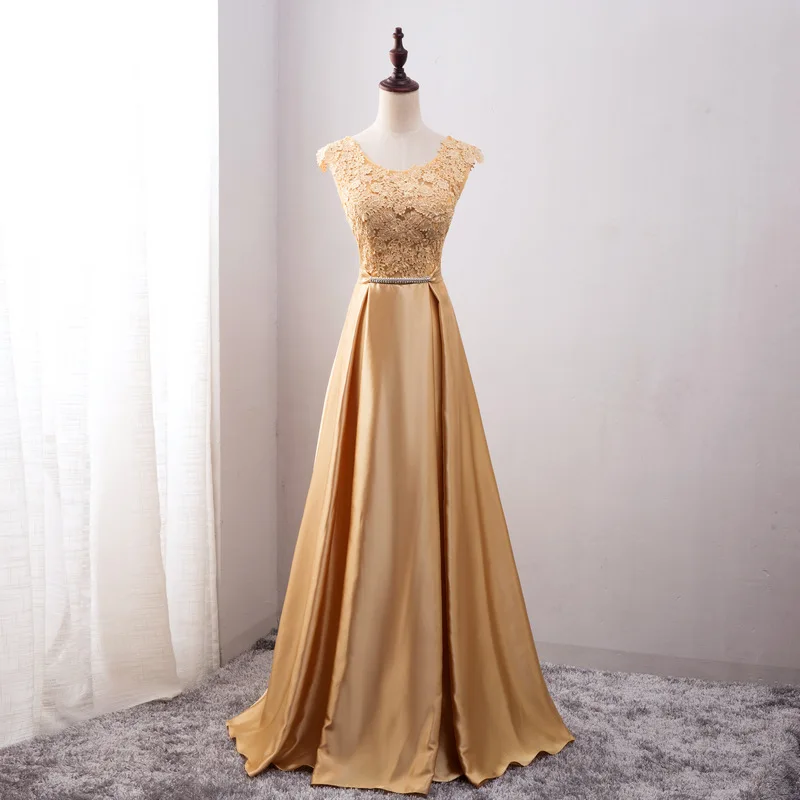 Elegant Evening Dress Long 2020 Appliques Banquet Party Dress Stunning Satin Prom Dresses Robe De Soiree vestido de festa