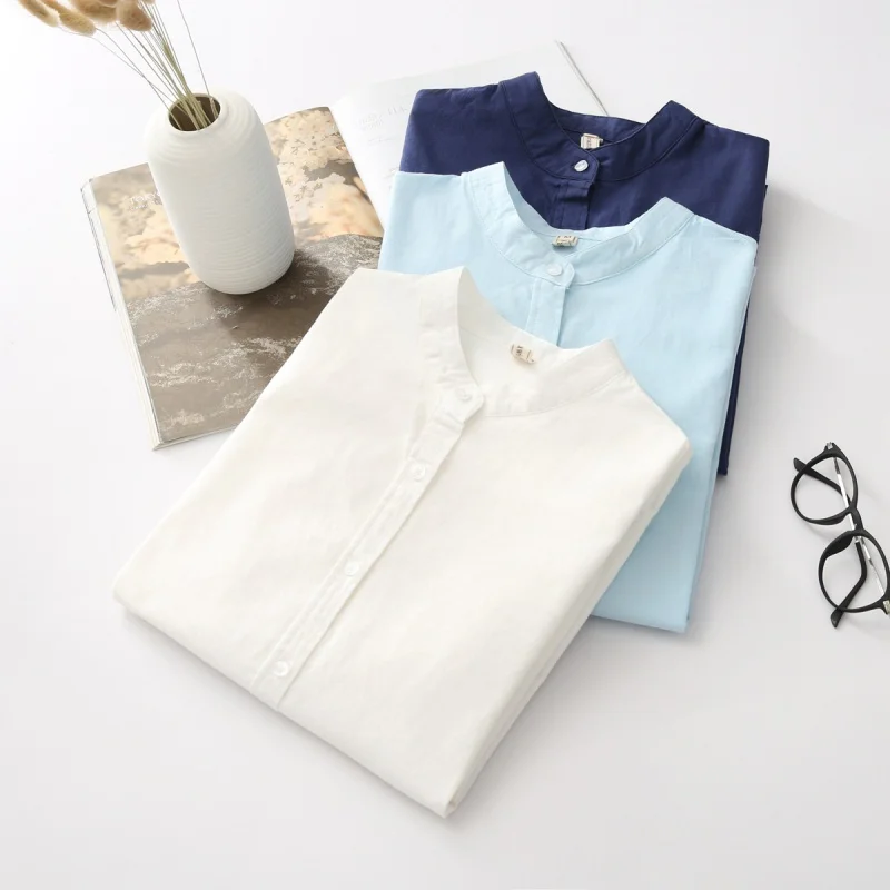 

New Women Spring Summer Long Sleeve Blouses And Shirts White Blue Female Ladies Casual Shirt Tops Blusas Blouse