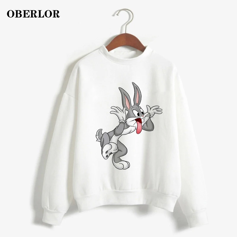 Kpop Bangtan для мальчиков Harajuku Bugs Bunny принт Толстовка Ulzzang Tumblr Готический пуловер с длинным рукавом Повседневные негабаритные женские толстовки