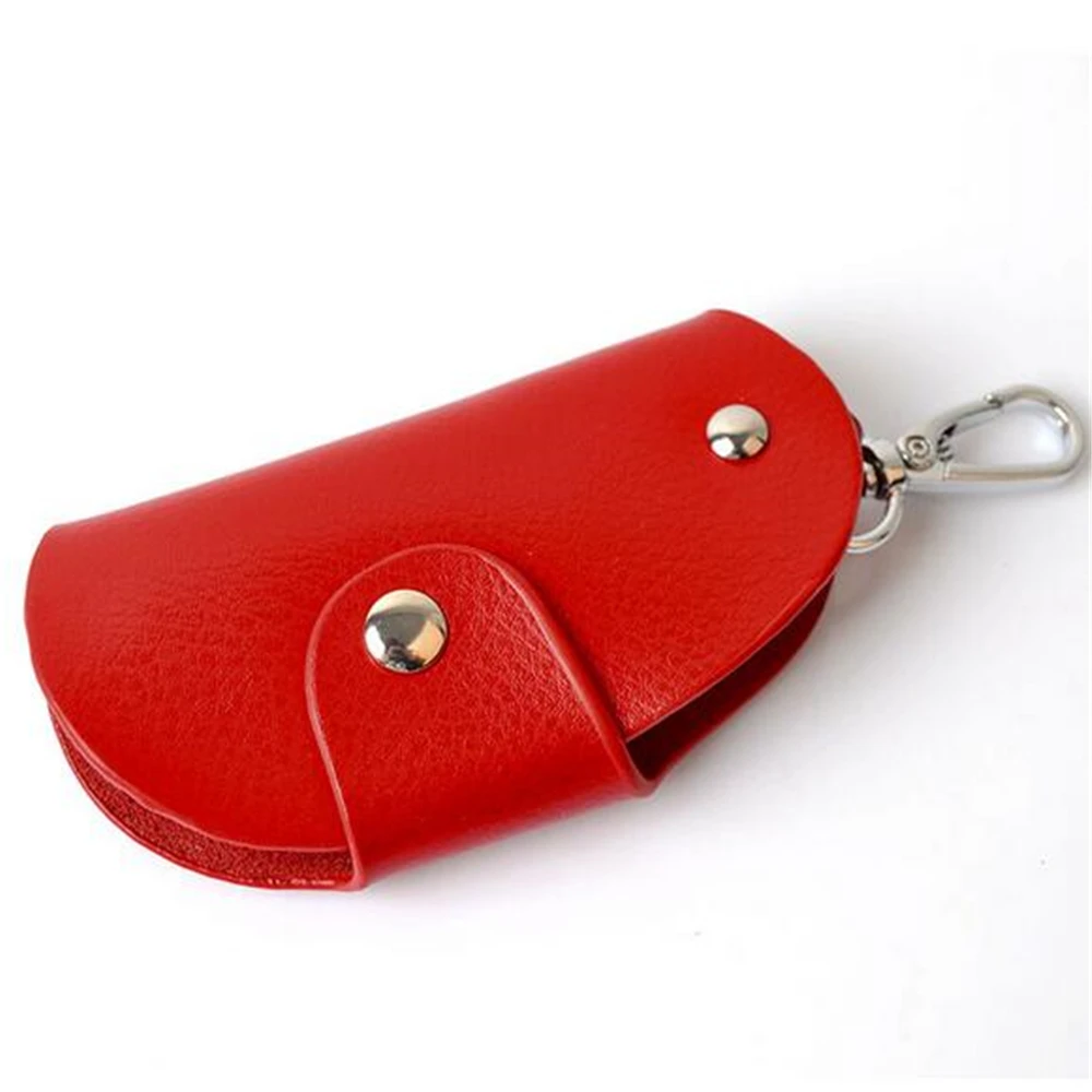 Высококачественный кошелек для ключей из искусственной кожи для женщин и мужчин, чехол для ключей на молнии, сумка для ключей, органайзер для ключей - Цвет: red