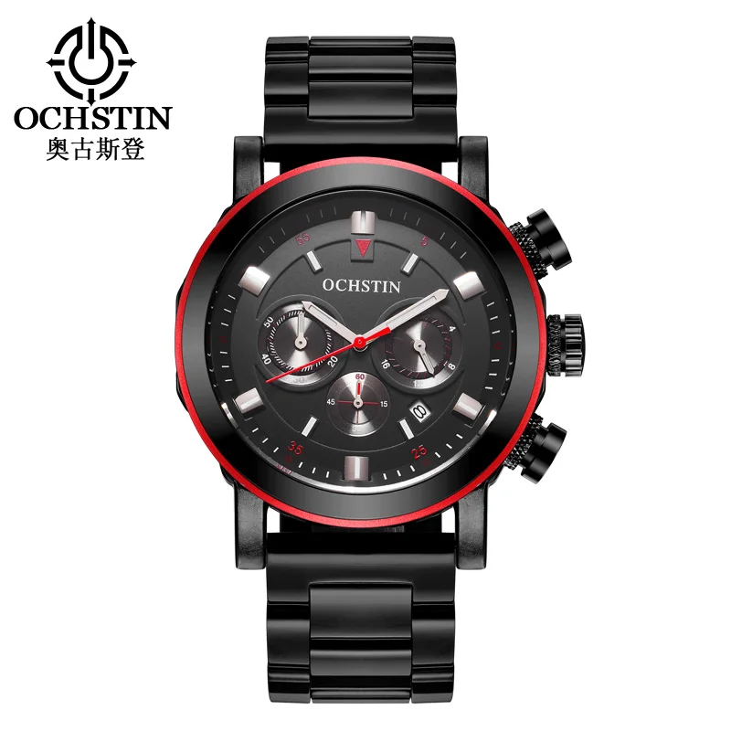 

OCHSTIN Auto Date Chronograph Casual Watch Men Luxury Brand Quartz Military Sport Watch Stainless Steel Men's Wristwatch 064B