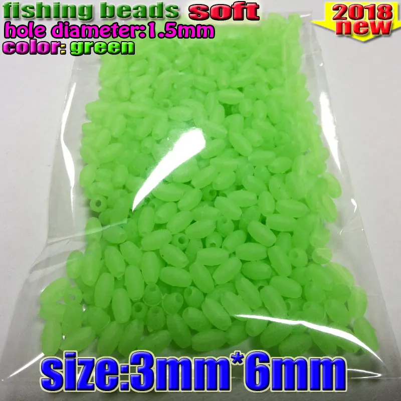 Fishing lures fishing accessories fihsing plastic luminous fishing beads glow in the dark 2*3 3*4----12*16mm more size choose