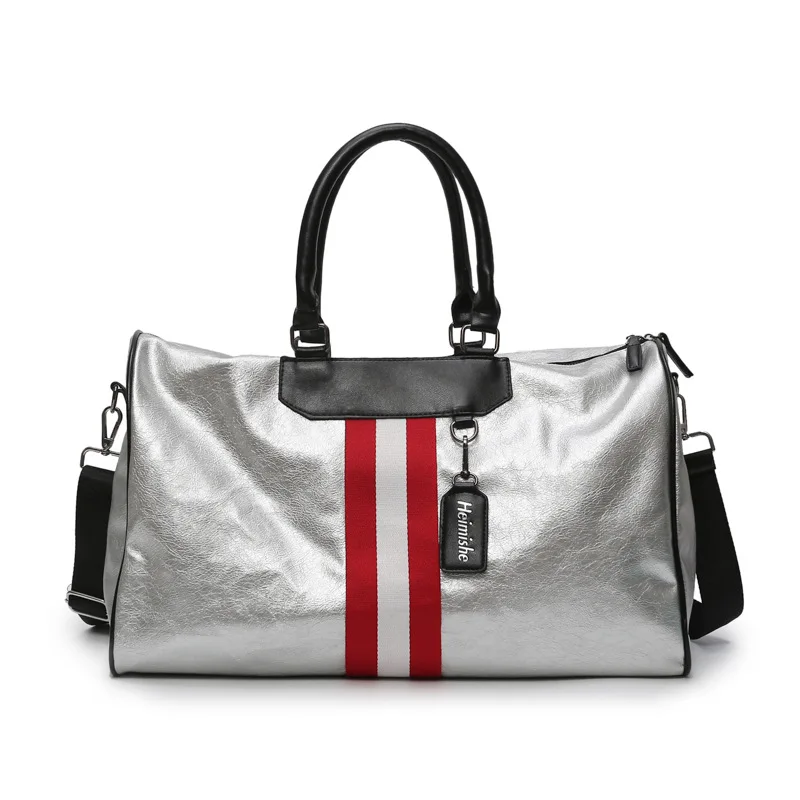 

2019 Women men Unisex Travel bag Luggage Handbag High Quality Shoulder bag Couple Stripe Sport Crossbody Tote Short trip package