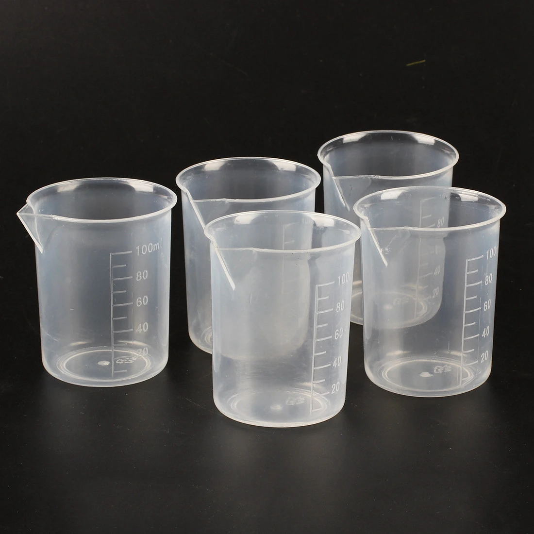 5 Pieces Of 100 Ml Transparent Measuring Cup Laboratory Plastic Measuring Cups Beaker Aliexpress
