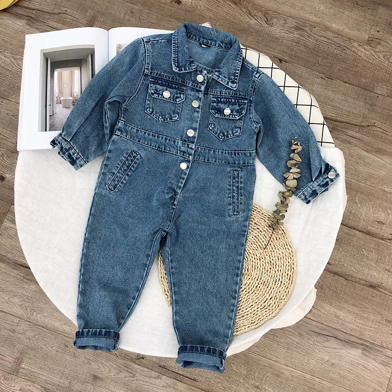 Children's new 2019 spring and autumn children's wear jeans boys and girls baby jeans jacket baby jumpsuit