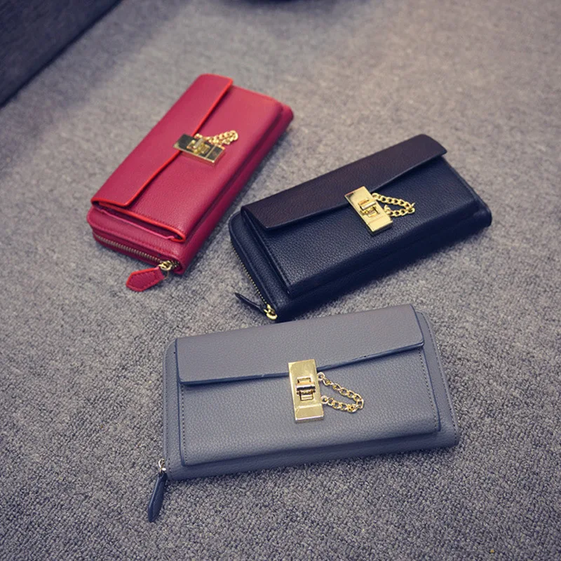 

Aolen Wallet Women Zipper Wallets Large Long Womens And Purses Luxury Brand 2016 Messenger Bags Ladies Leather Designer Famous