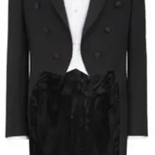 Выполненный на заказ для измерения черный фрак с левым нагрудным карманом, белый жилет, на заказ длинный хвост смокинг, фрак, индивидуальный вечерний костюм