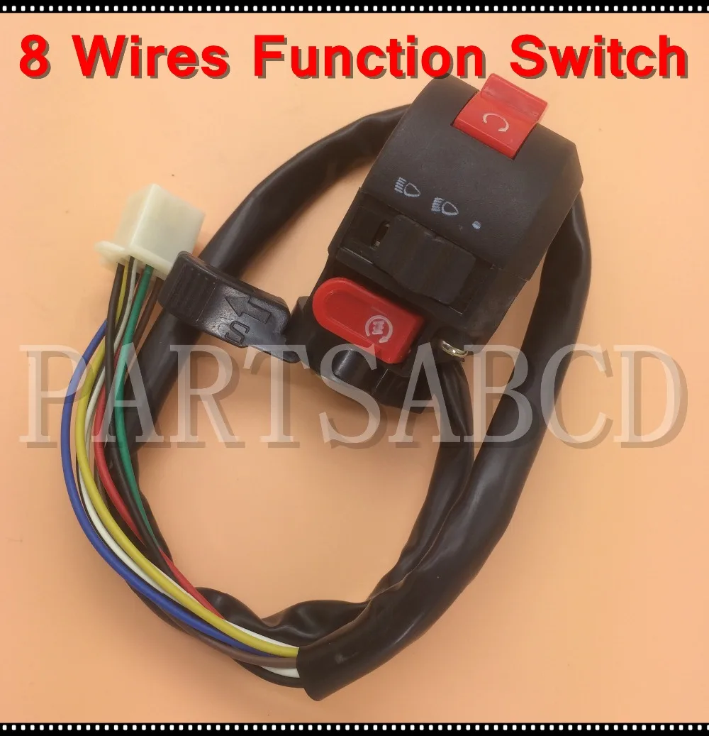 

8 Wires Handle Bar Switch Function Switch 50CC 70CC 110CC 125CC 150CC 250CC ATV Quad Dirt Bike