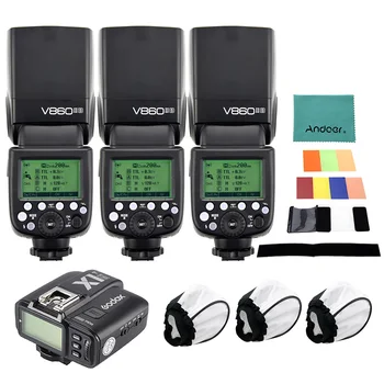 

Godox V860IIS TTL Camera Flash Speedlite With TTL Transmitter + Color Filter + Magic Strap + Flash Diffuser + Cleaning Cloth
