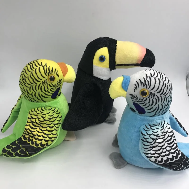 

Real Life Birds Electronic Plush ToysTalking And Recording Pirate Hamster Parro Stuffed Animal Soft Doll Birthday Gift For Kids