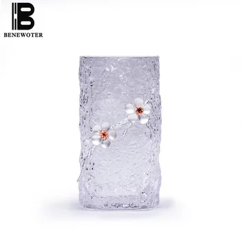 

Japanese Style Heat Resistant Transparent Tea Mug Creative Plum Flower Tea Cup Office Home Master Cups Kung Fu Tea Set Drinkware