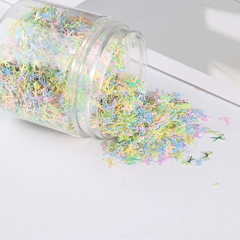 New Five Mixed Colors Shape Loose Sequins 10g/Pack Paillettes Nails Art Manicure Material,Wedding Decoration Confetti - Цвет: 6mm Scissors