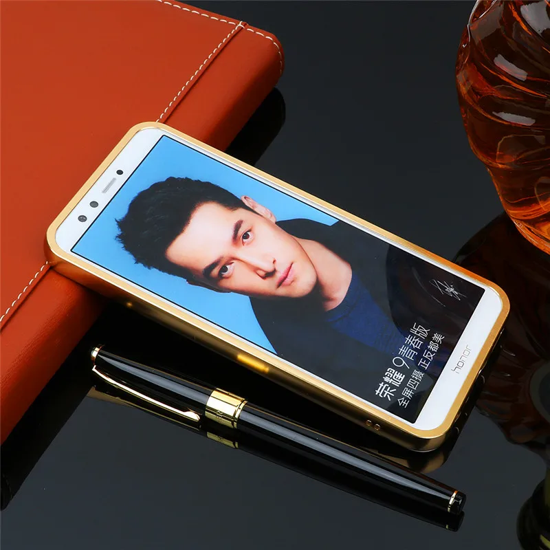 Чехол для Huawei Honor 9 Lite 2017 с металлической рамкой и зеркальной задней крышкой