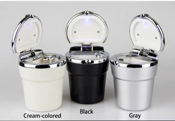 3 colors Universal Black Car Cigarette Holder LED Ashtray thick Auto