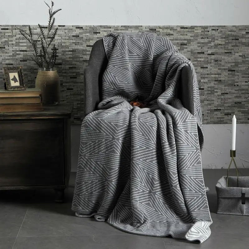 color 3 Cotton knit blanket for travel, air conditioning for children and adults - Цвет: color 3