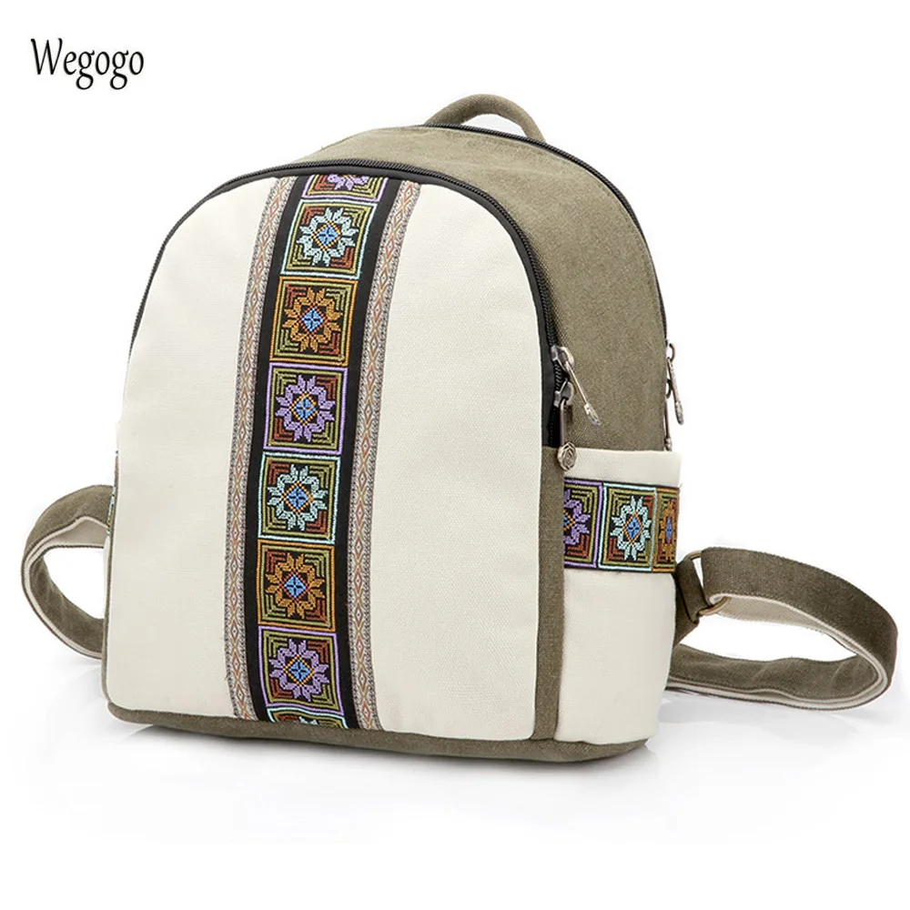 

2019 New Canvas Backpack Women Embroidered Patchwork Vintage Drawstring Bag Travel Boho Bucket Shoulder Bag Mochila Sac A Dos