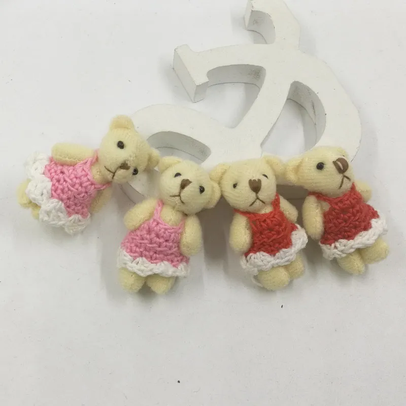 

20PCS 4CM Stuffed Plush Animals Toys Dress Bears Kids Room Decoration Jouet Enfant Birthday Gift Knuffels Baby Doll