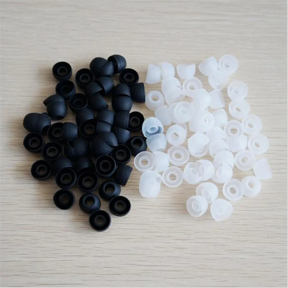 Hot 20 pcs Replacement Silicone EARBUD Tips for Skullcandy in-ear Earphones clear black
