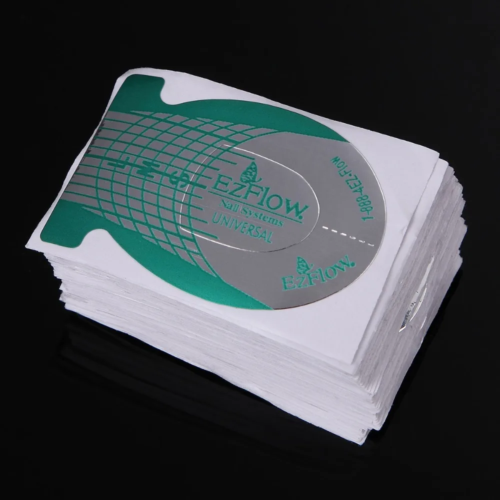 Monja-100Pcs-Nail-Art-French-Green-Missile-Shape-Forms-Acrylic-Curve-Polish-UV-Gel-Extension-Builder (1)