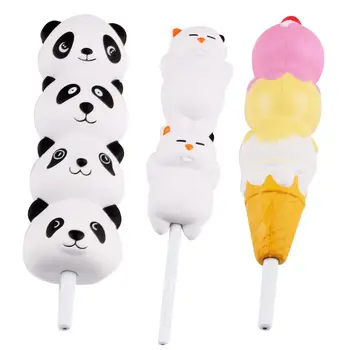 

Cute Cartoon Slow Rebound Squishy Antistress Toy Kids Educational Wrinting Pen with Loop