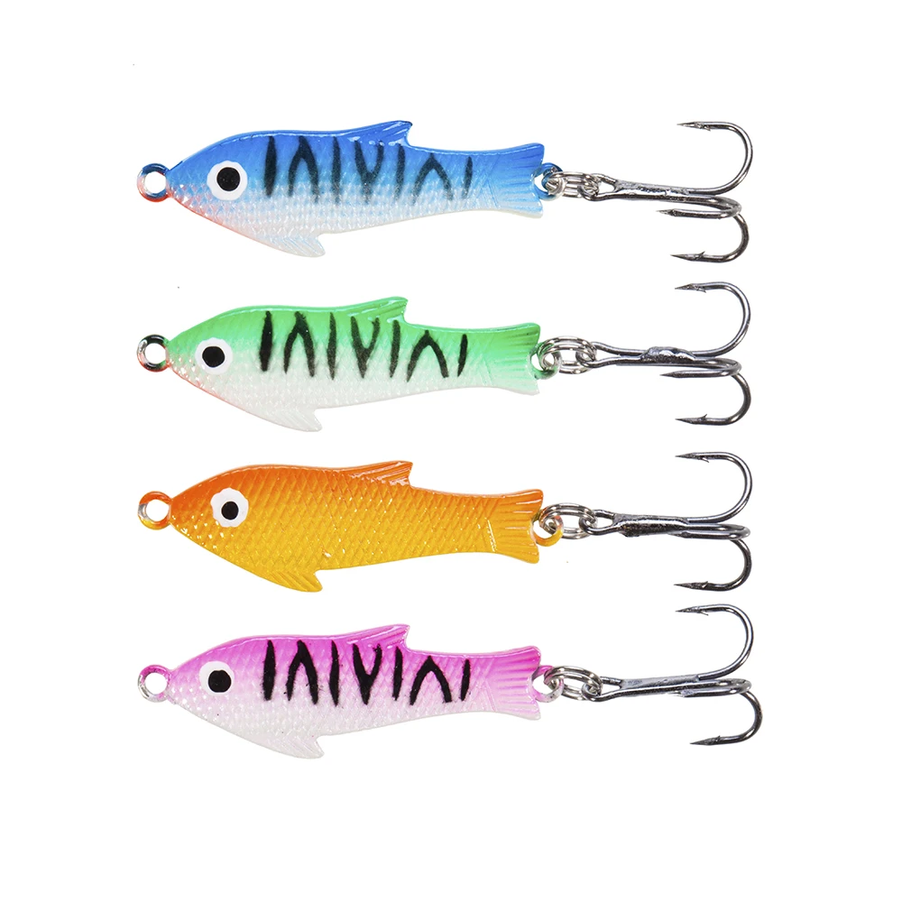 Seanlure Glow Back Ice Spoon Kit 4pcs 3.5cm 7g Ice Fishing